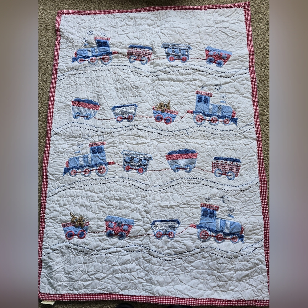 Pottery Barn Crib Train Quilt